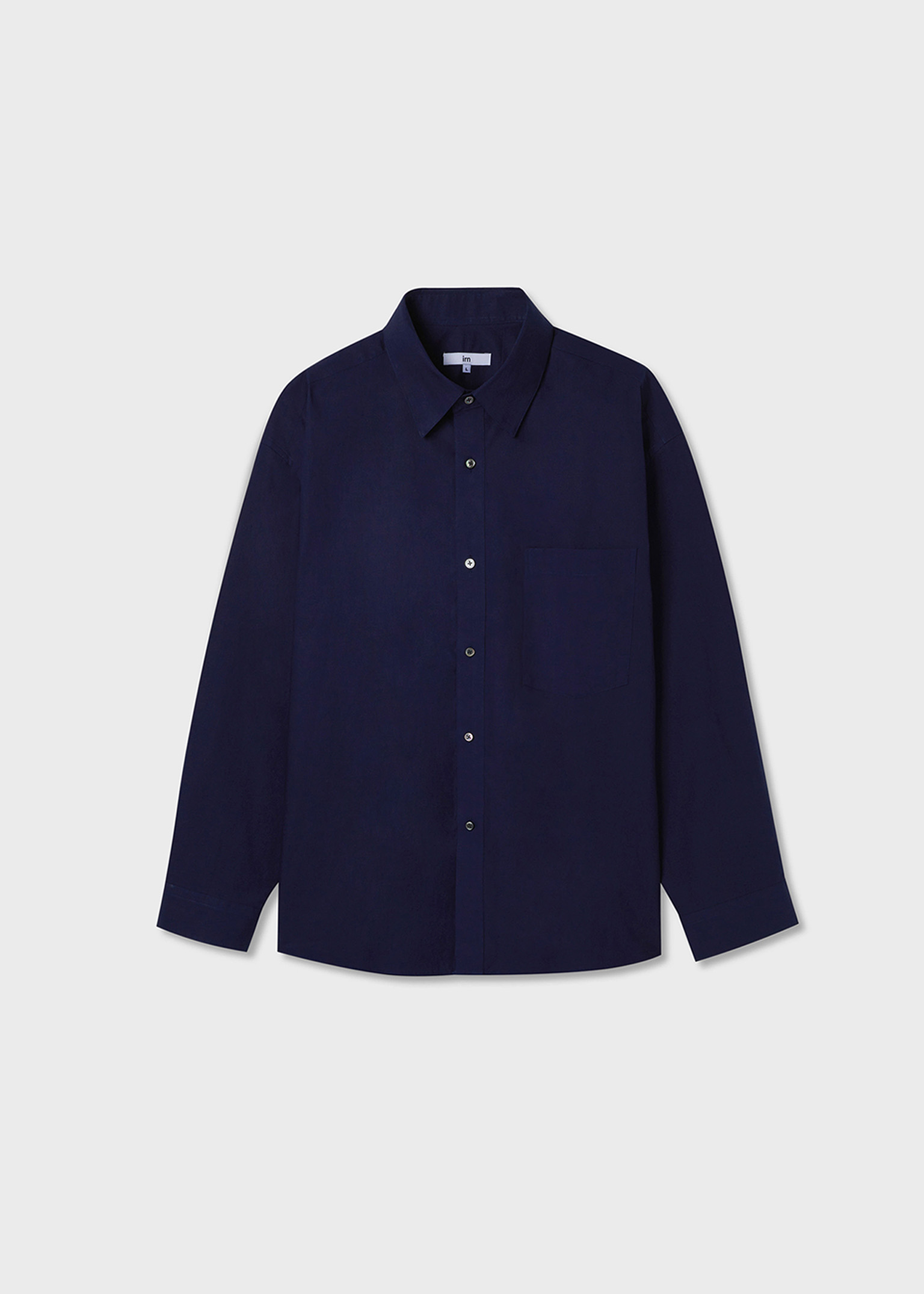 [이른(irn) x hyeonkim]  Spring Shirt - Navy Blue[40수 고밀도, 세련된 색감, 기분 좋은 착용감]